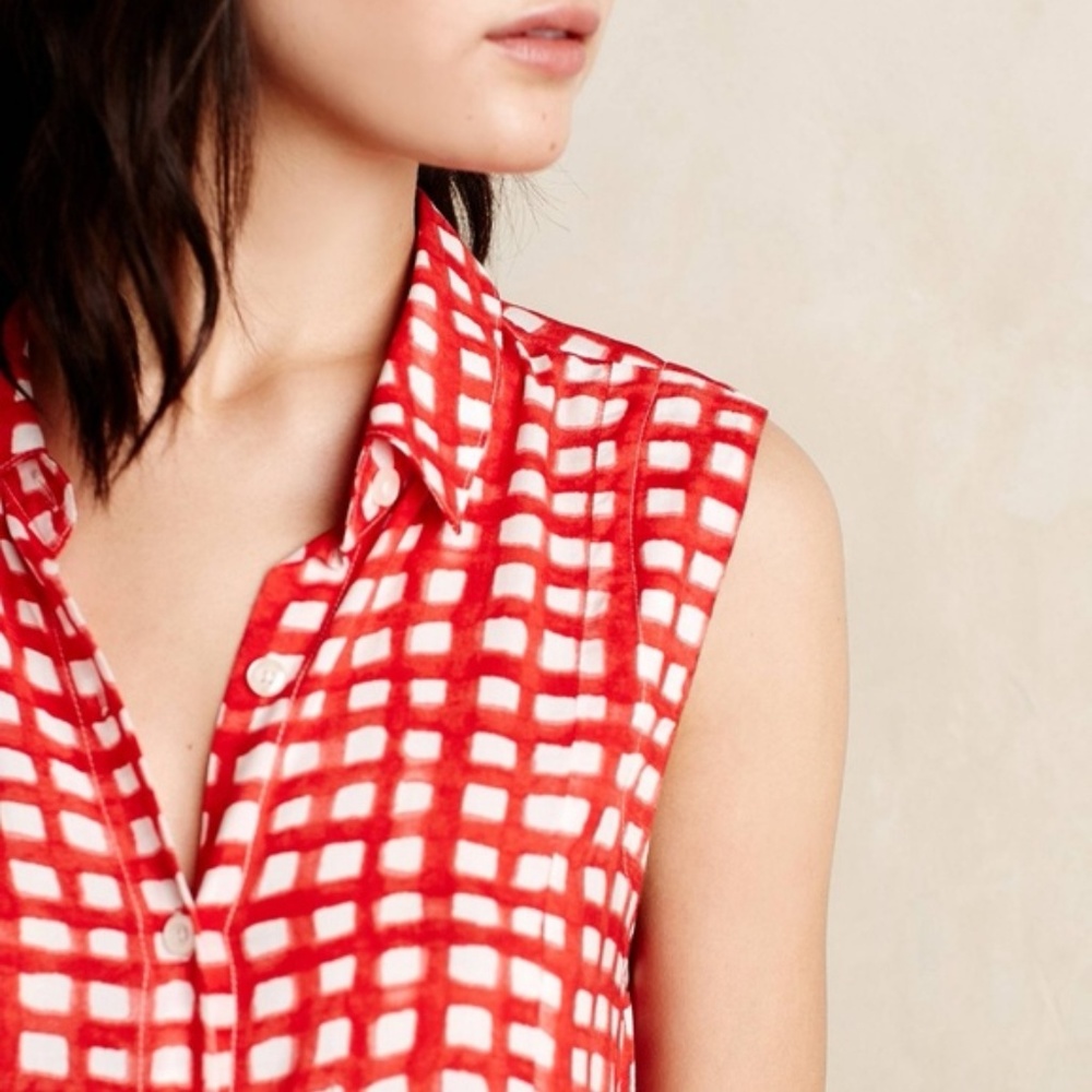 Anthropologie 11 1 Tylho Percy Tunic Top - Red - Picture 4 of 8